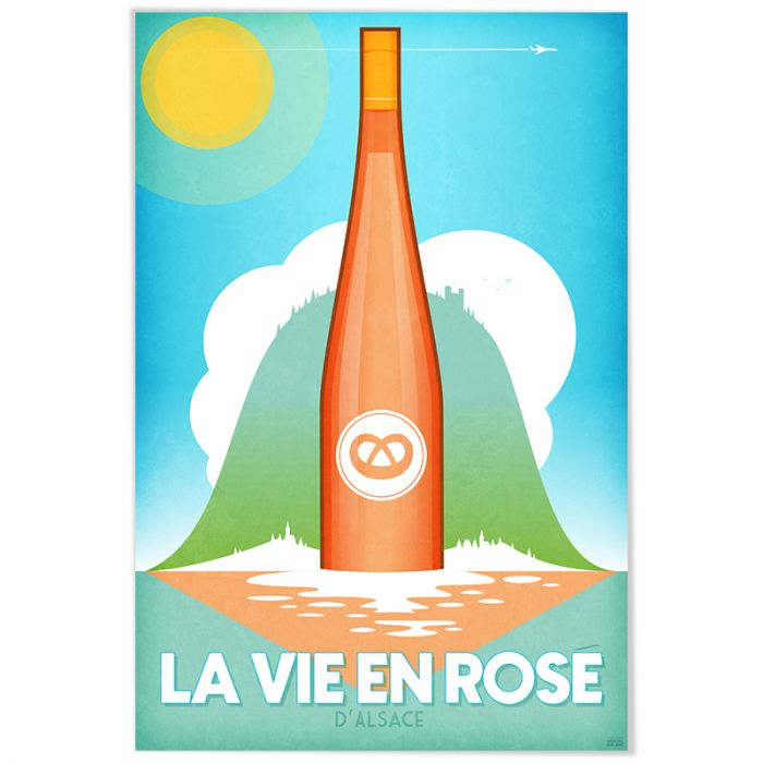 Affiche Vin Vintage La Vie En Rosé • We Love Bourgogne