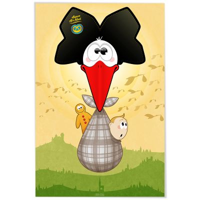Affiche - Cigogne Bébé