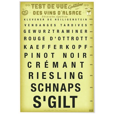 Affiche - Ophtalmo Vins d'Alsace-Test de vue