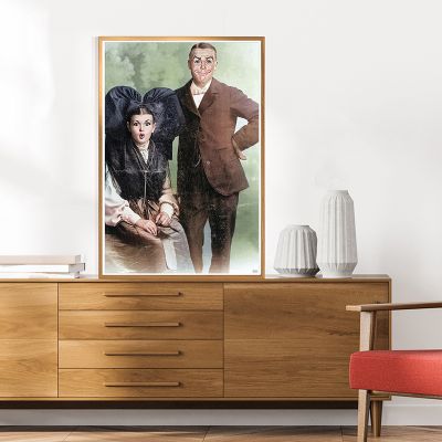 Affiche - Couple Alsaciens Colorisé Vintage