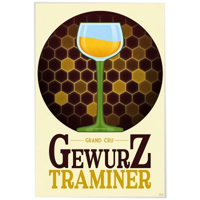 Affiche - Gewurztraminer - Verre Vintage
