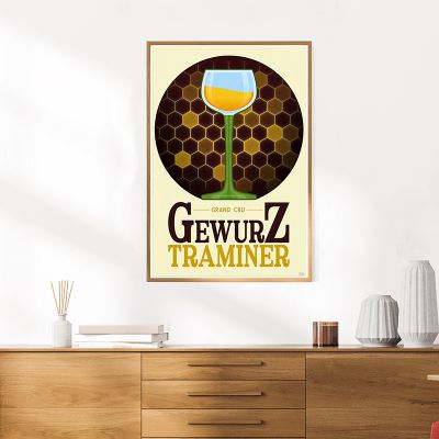 Affiche - Gewurztraminer - Verre Vintage