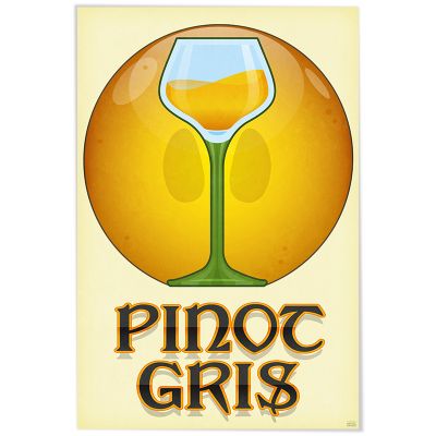Affiche - Pinot Gris - Verre Vintage