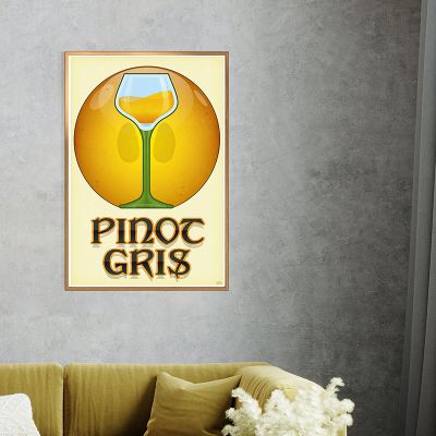 Affiche - Pinot Gris - Verre Vintage