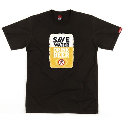 T-shirt - SAVE WATER - noir
