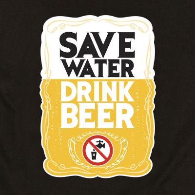 T-shirt - SAVE WATER - noir