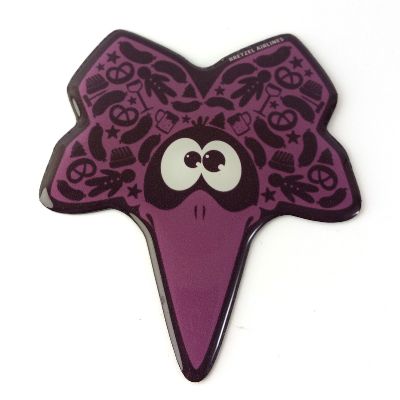 Magnet - CIGOGNE POCHOIR ALSACIEN - prune