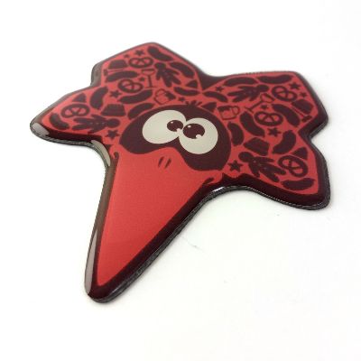 Magnet - CIGOGNE POCHOIR ALSACIEN - rouge