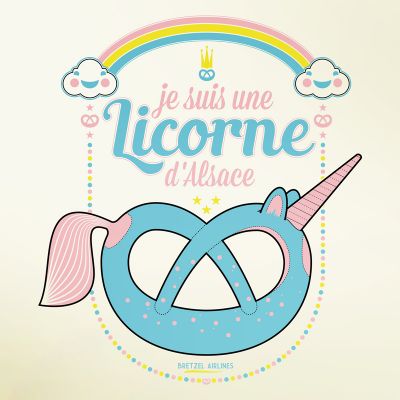 T-shirt enfant - ALSACE LICORNE - blanc ecru