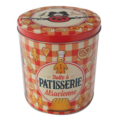 BOITE RONDE (13 x 14cm) - PATISSERIE VICHY ROUGE