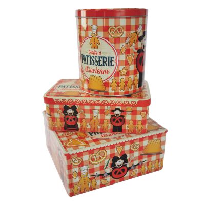 Set de 3 Boites - Pâtisserie Vichy Rouge