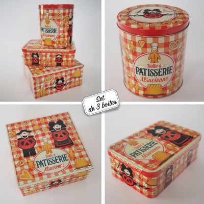 Set de 3 Boites - Pâtisserie Vichy Rouge