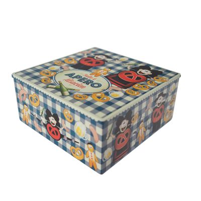 BOITE CARREE (20 x 9cm) - APERO VICHY BLEU