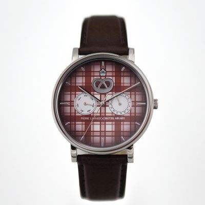 Montre Acier - Kelsch Blanc Rouge - Bracelet Cuir rembordé Ebene