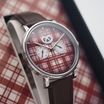 Montre Acier - Kelsch Blanc Rouge - Bracelet Cuir rembordé Ebene