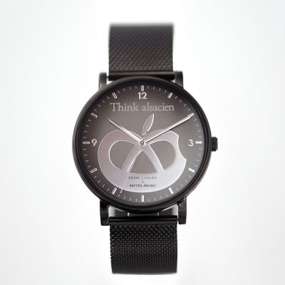 Montre Noire - Mac Bretzel - Bracelet Milanais 0,6 mm Noir