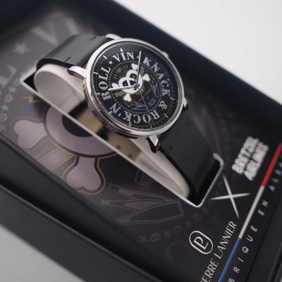 Montre Acier - Bretzel Brothers - Bracelet Cuir Bride Noir