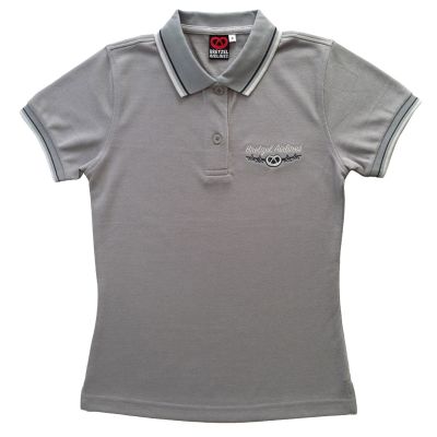 POLO Brodé Blason - Rayures Col Manche - gris clair