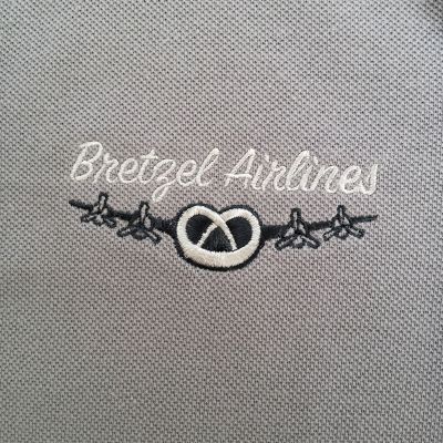 POLO Brodé Blason - Rayures Col Manche - gris clair