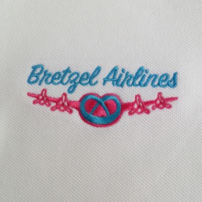 POLO Brodé Blason - Rayures Col Manche - blanc