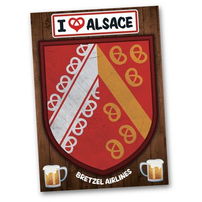 Carte postale - BLASON ALSACE BRETZEL