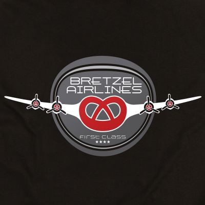 T-shirt - BRETZEL AIRLINES BLASON - noir