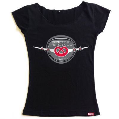T-shirt cintré - BRETZEL AIRLINES BLASON - noir