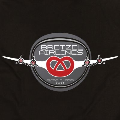 T-shirt cintré - BRETZEL AIRLINES BLASON - noir