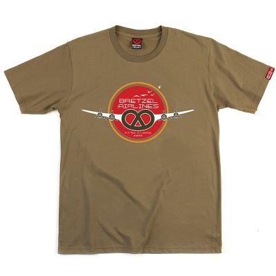 T-shirt - BRETZEL AIRLINES SUNSET - cafe