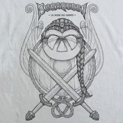 T-shirt cintré - BEERQUEEN - blanc casse