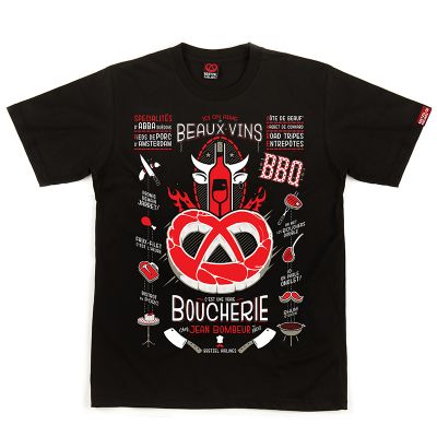 T-shirt - BARBECUE BRETZEL BBQ - noir