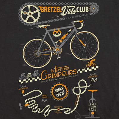T-shirt - BRETZEL VELO CLUB - gris anthracite