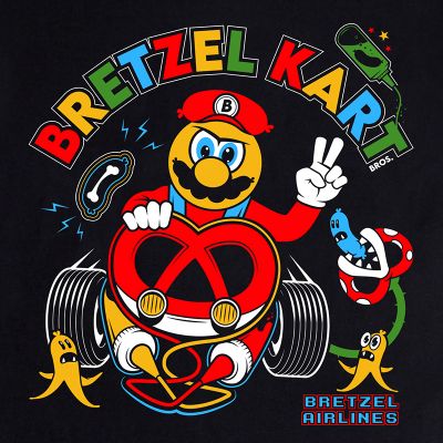 T-shirt enfant - BRETZEL KART - noir