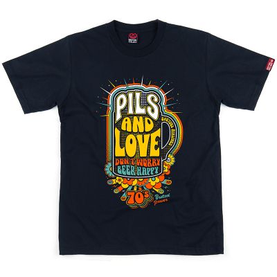 T-shirt - Pils and Love - bleu marine