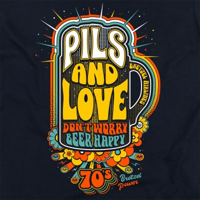 T-shirt - Pils and Love - bleu marine