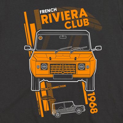 T-shirt - Retro - Méhari French Riviera Club - Gris anthracite