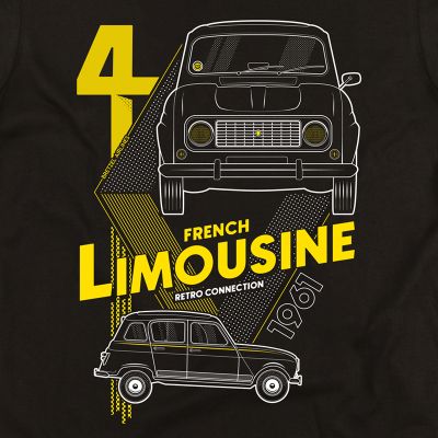 T-shirt - Retro - 4L French Limousine - noir