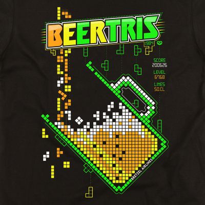 T-shirt - BeerTRIS Alsace Tetris - noir