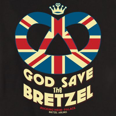 T-shirt cintré - GOD SAVE BRETZEL - noir
