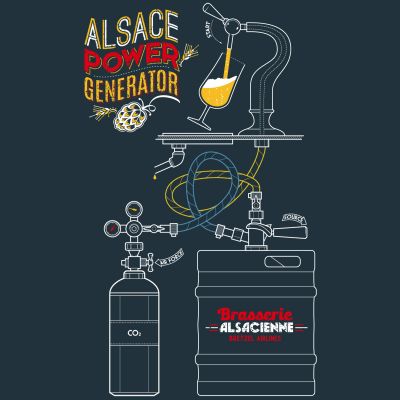 T-shirt - TIREUSE ALSACE POWER - bleu fonce