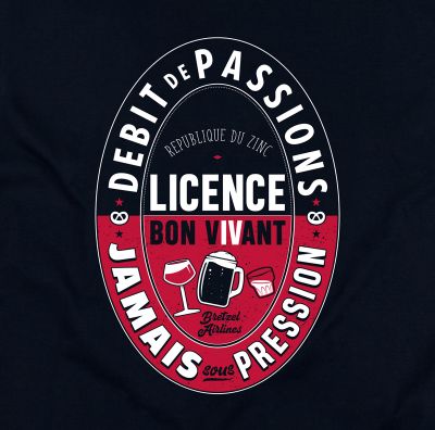 T-shirt cintré - LICENCE BON VIVANT - bleu marine