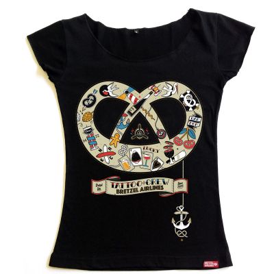 T-shirt cintré - TATOO BRETZEL - noir