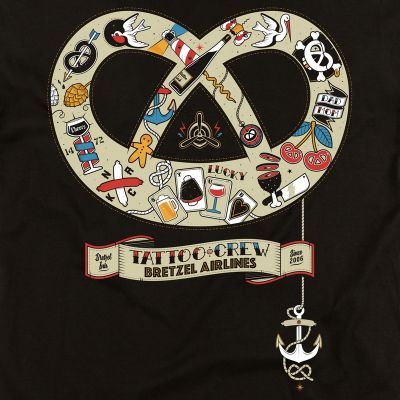 T-shirt cintré - TATOO BRETZEL - noir