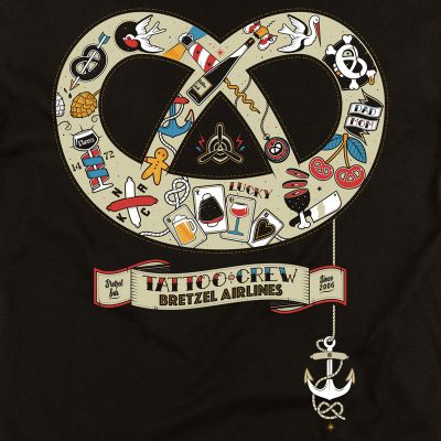 T-shirt - TATOO BRETZEL - noir