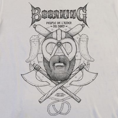 T-shirt - BEERKING - blanc casse