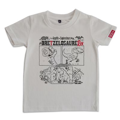 T-shirt enfant - DINO BRETZEL - blanc casse
