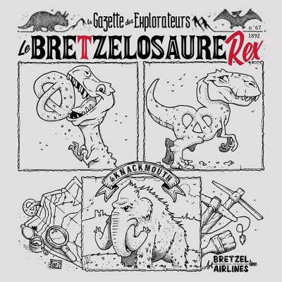 T-shirt enfant - DINO BRETZEL - blanc casse