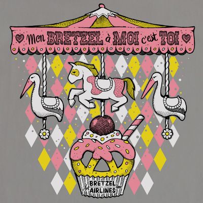 T-shirt enfant - MON BRETZEL A MOI - gris clair