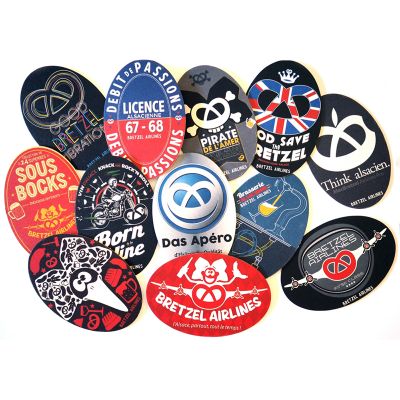 Set de 24 Sous Bocks designs différents (ovale 12 x 8 cm)